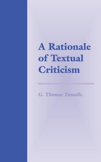 Cover image: A Rationale of Textual Criticism 9780812214093