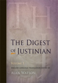 صورة الغلاف: The Digest of Justinian, Volume 3 9780812220353