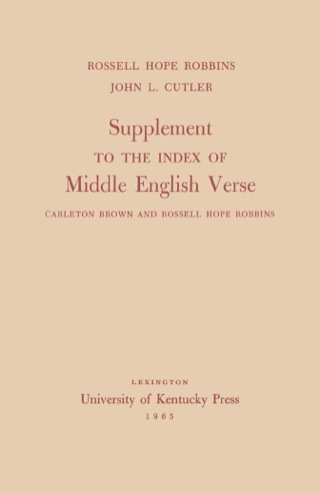 Cover image: Supplement to the Index of Middle English Verse 9780813154381