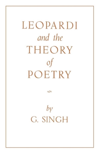 Titelbild: Leopardi and the Theory of Poetry 9780813154794