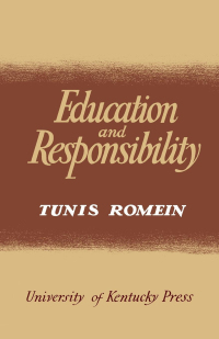 Imagen de portada: Education and Responsibility 9780813154336