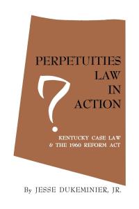 Titelbild: Perpetuities Law in Action 9780813151991