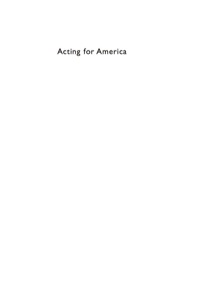 Cover image: Acting for America 9780813547596