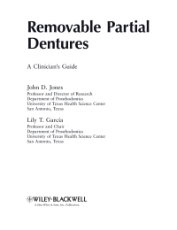 Imagen de portada: Removable Partial Dentures 1st edition 9780813817064