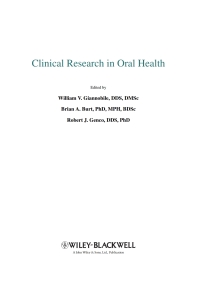 Imagen de portada: Clinical Research in Oral Health 1st edition 9780813815299