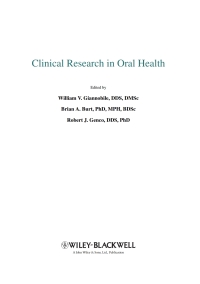 Cover image: Clinical Research in Oral Health 1st edition 9780813815299