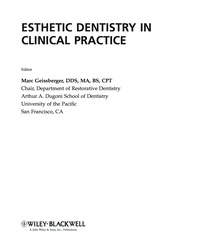Imagen de portada: Esthetic Dentistry in Clinical Practice 1st edition 9780813828251