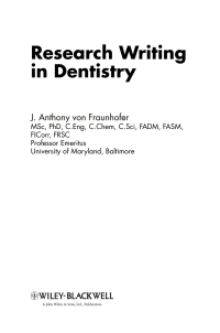Cover image: Research Writing in Dentistry 1st edition 9780813807621