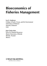 Cover image: Bioeconomics of Fisheries Management 1st edition 9780813817323