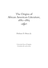 Imagen de portada: The Origins of African American Literature, 1680-1865 9780813920665