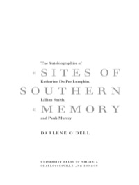 Imagen de portada: Sites of Southern Memory 9780813920719