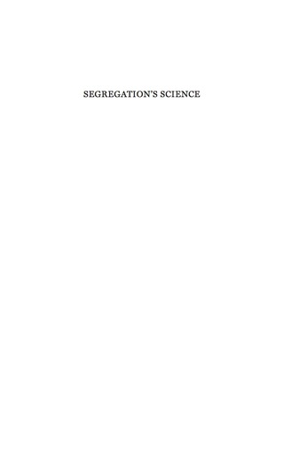 Cover image: Segregation's Science 9780813927558
