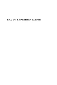 Cover image: Era of Experimentation 9780813935607