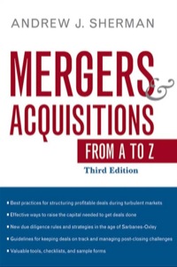 Imagen de portada: Mergers and Acquisitions from A to Z 3rd edition 9780814413845