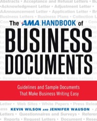 Cover image: The AMA Handbook of Business Documents 1st edition 9780814417690