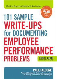 Cover image: 101 Sample Write-Ups for Documenting Employee Performance Problems 3rd edition 9780814438558