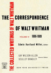 Imagen de portada: The Correspondence of Walt Whitman (Vol. 4) 9780814704387