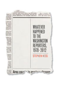 Titelbild: Whatever Happened to the Washington Reporters, 1978-2012 9780815723868