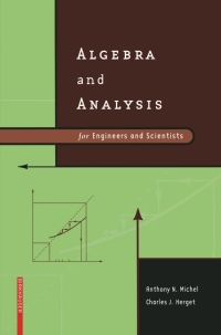 Cover image: Algebra and Analysis for Engineers and Scientists 9780817647063