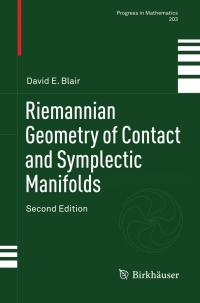 Cover image: Riemannian Geometry of Contact and Symplectic Manifolds 2nd edition 9780817649586