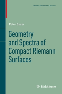 Cover image: Geometry and Spectra of Compact Riemann Surfaces 9780817649913