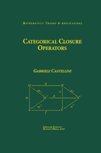 Cover image: Categorical Closure Operators 9781461265047
