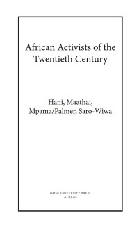 Cover image: African Activists of the Twentieth Century 1st edition 9780821425145