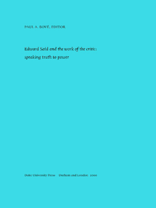 Cover image: Edward Said and the Work of the Critic 9780822324874