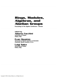 Cover image: Rings, Modules, Algebras, and Abelian Groups 1st edition 9781138401839