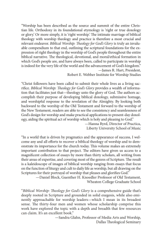 Cover image: Biblical Worship: Theology for God's Glory 1st edition 9780825445569