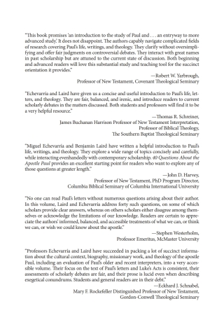 Imagen de portada: 40 Questions About the Apostle Paul 1st edition 9780825447525