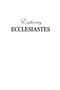 Cover image: Exploring Ecclesiastes 9780825425615
