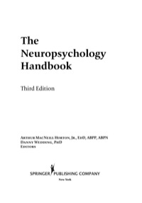 Imagen de portada: The Neuropsychology Handbook 3rd edition 9780826102515