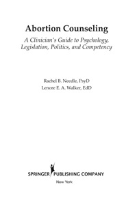 Cover image: Abortion Counseling 1st edition 9780826102577
