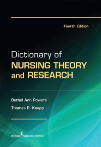 Cover image: Dictionary of Nursing Theory and Research 4th edition 9780826106650