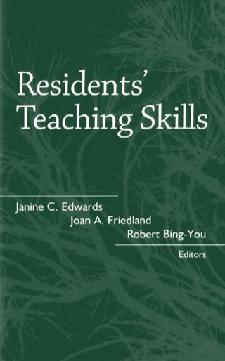 Imagen de portada: Residents' Teaching Skills 1st edition 9780826114365