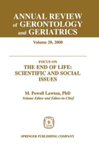 Imagen de portada: Annual Review of Gerontology and Geriatrics, Volume 20, 2000 1st edition 9780826113658