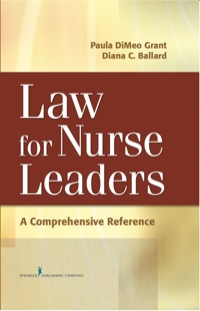 Imagen de portada: Law For Nurse Leaders 1st edition 9780826124524
