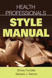 Cover image: Health Professionals Style Manual 1st edition 9780826102072