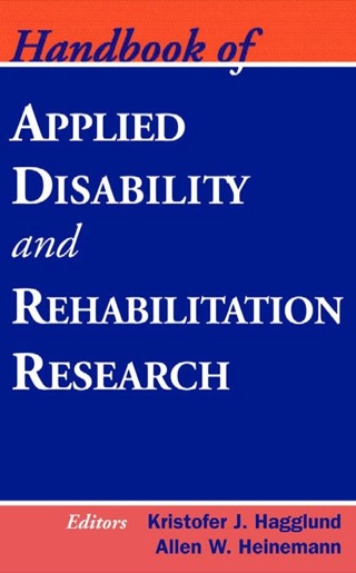 Imagen de portada: Handbook of Applied Disability and Rehabilitation Research 1st edition 9780826132550