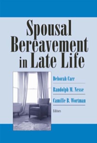 Imagen de portada: Spousal Bereavement in Late Life 1st edition 9780826142443