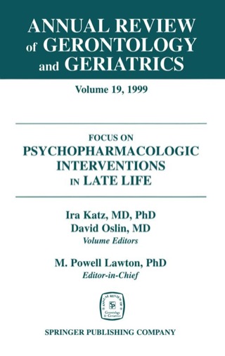 Cover image: Annual Review of Gerontology and Geriatrics, Volume 19, 1999 1st edition 9780826165022