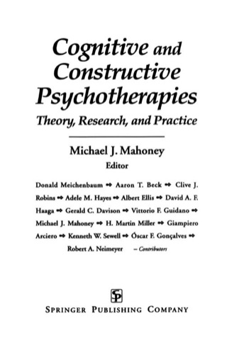 Imagen de portada: Cognitive and Constructive Psychotherapies 1st edition 9780826186119
