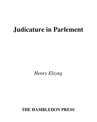 Omslagafbeelding: Judicature in Parlement 1st edition 9781852850388