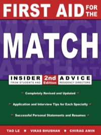 Cover image: First Aid for the Match 2nd edition 9780838526071