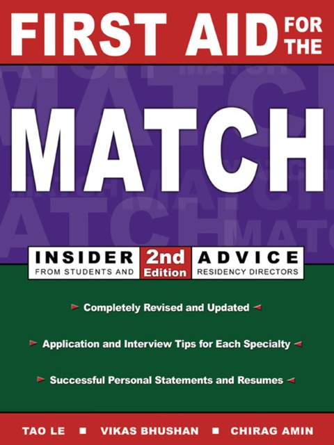 First Aid for the Match, 2nd Edition - FULL INSTANT DOWNLOAD | PDF DOCX EPUB