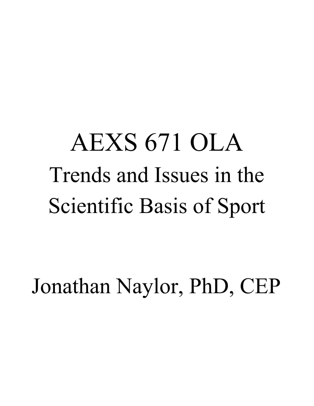 AEXS 671 1st Edition