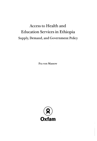 Cover image: Access to Health and Education Services in Ethiopia 9780855984717