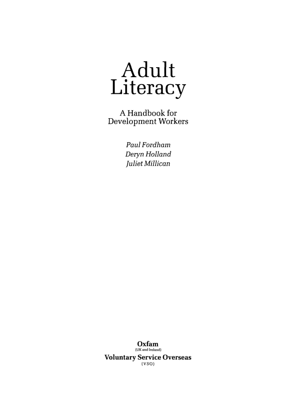 Adult Literacy