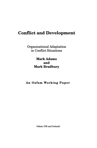 表紙画像: Conflict and Development 9780855983208